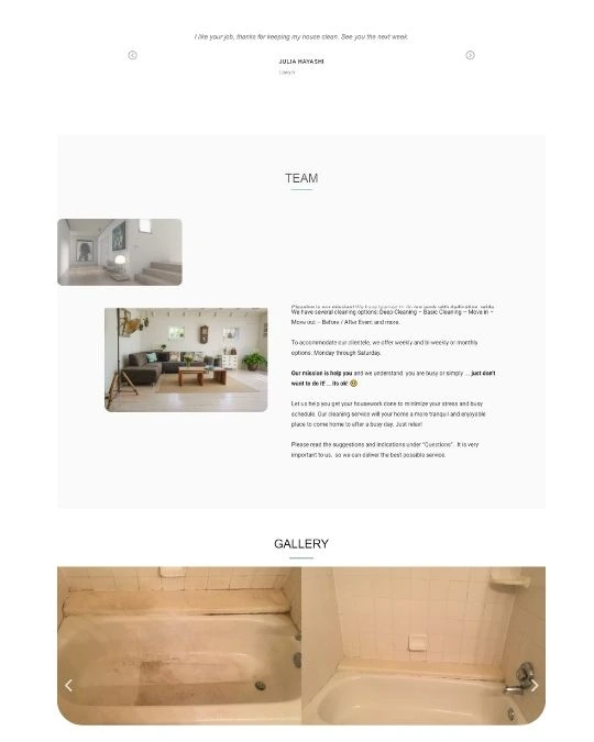 Sitio web anterior de marca personal antes del rediseño