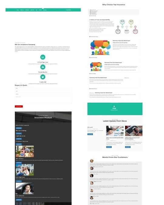 Sitio web anterior de agencia de seguros antes del rediseño