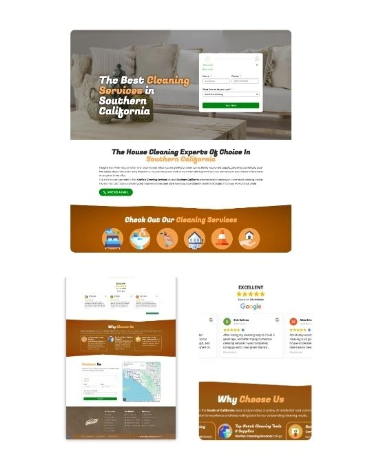 Sitio web rediseñado de empresa de limpieza
