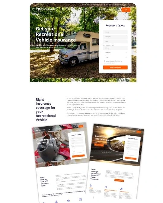 Sitio web rediseñado de agencia de seguros