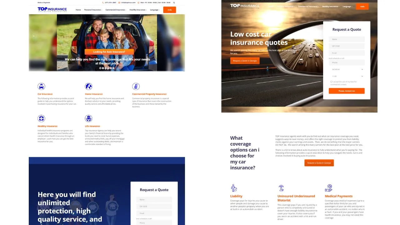 Diseño de sitio web para agencia de seguros en Atlanta Georgia