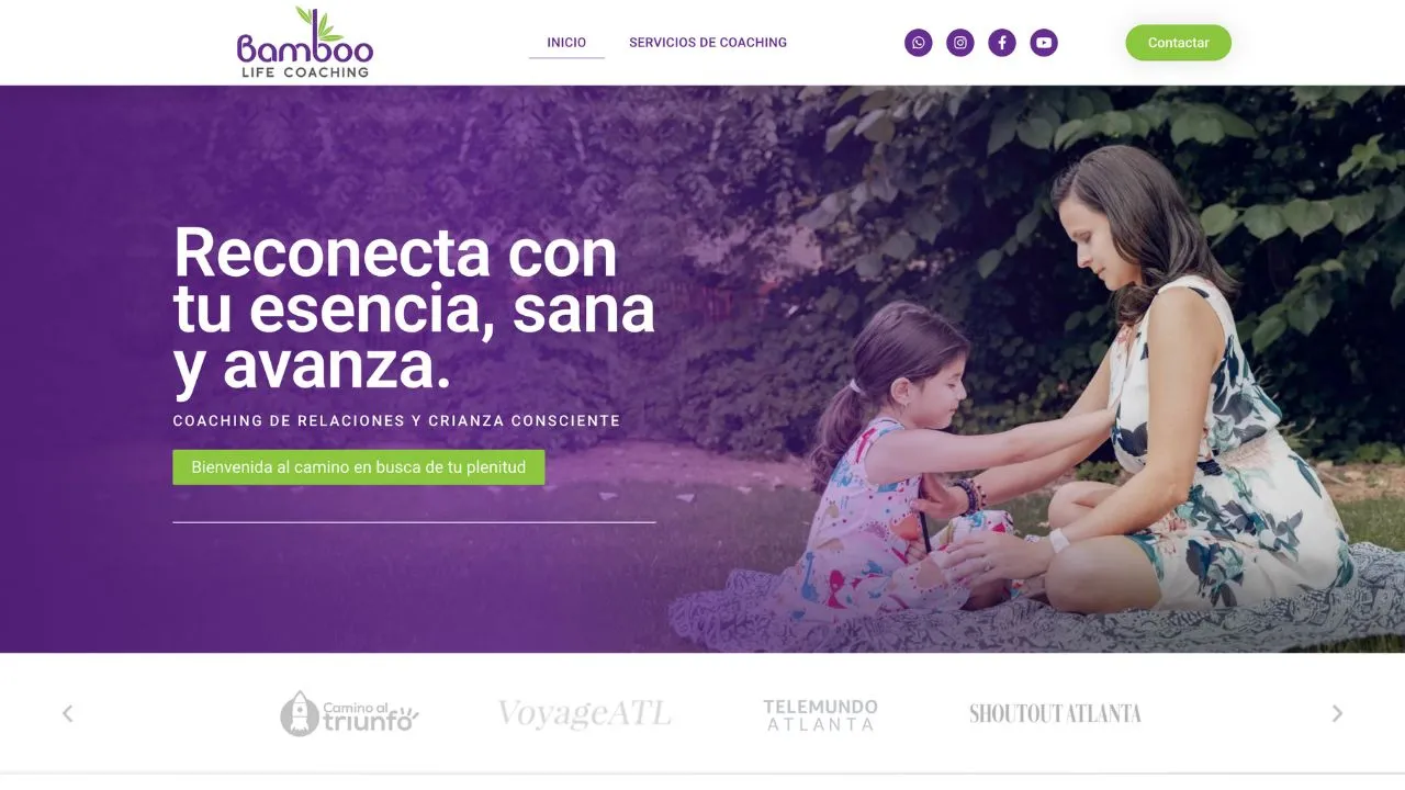Sitio web para servicio de coaching de crianza consciente en Atlanta Georgia
