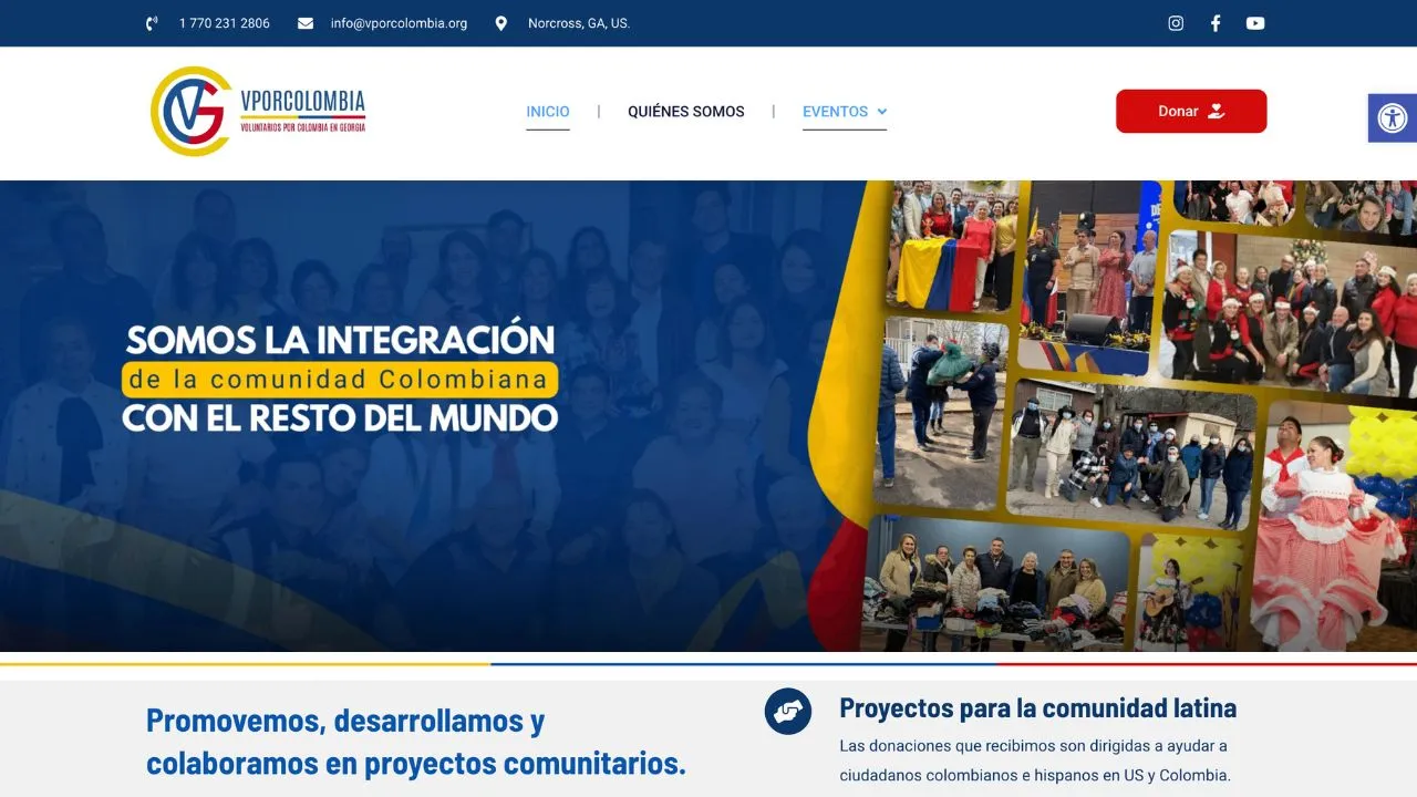 Sitio web en proceso de diseño para organización de servicios comunitarios